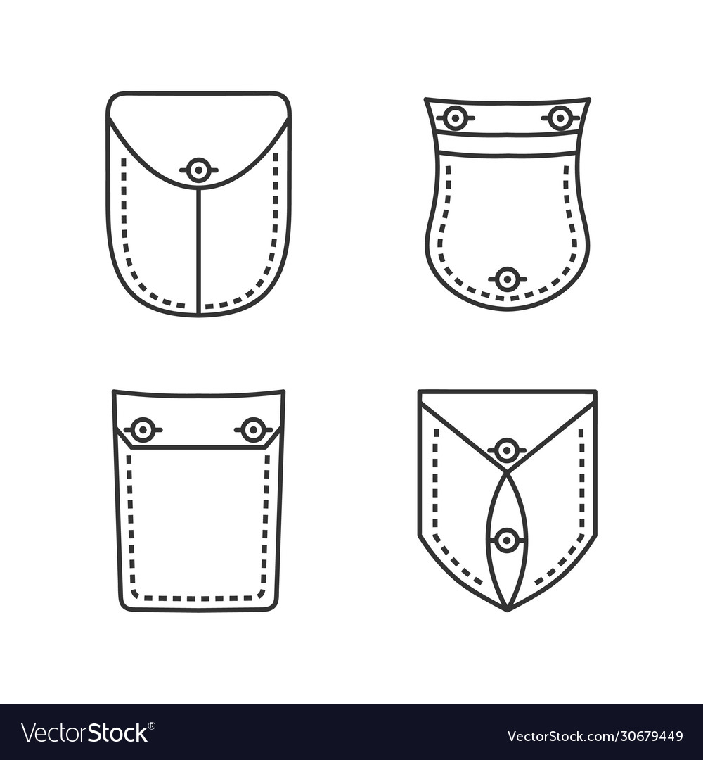 Set patch pockets vector image Set patch pockets