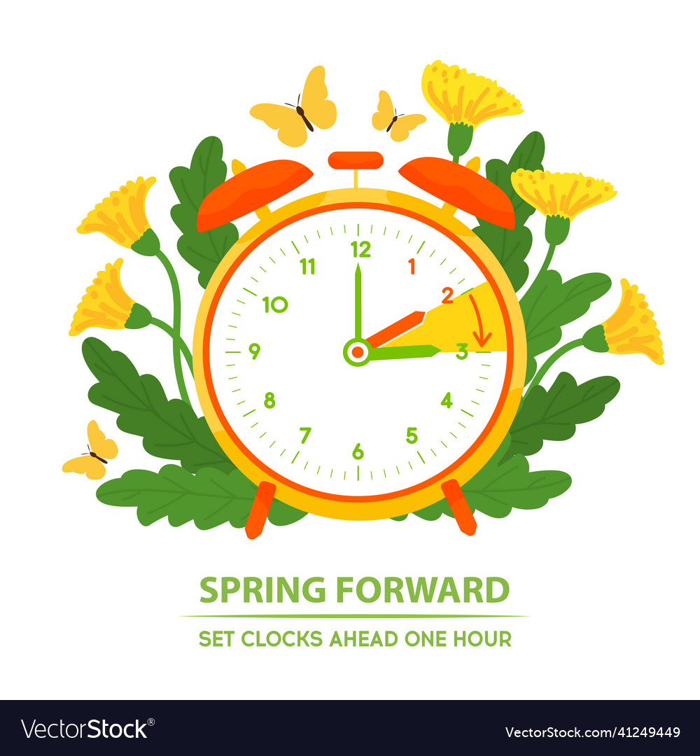 Spring Forward Clock Banner
