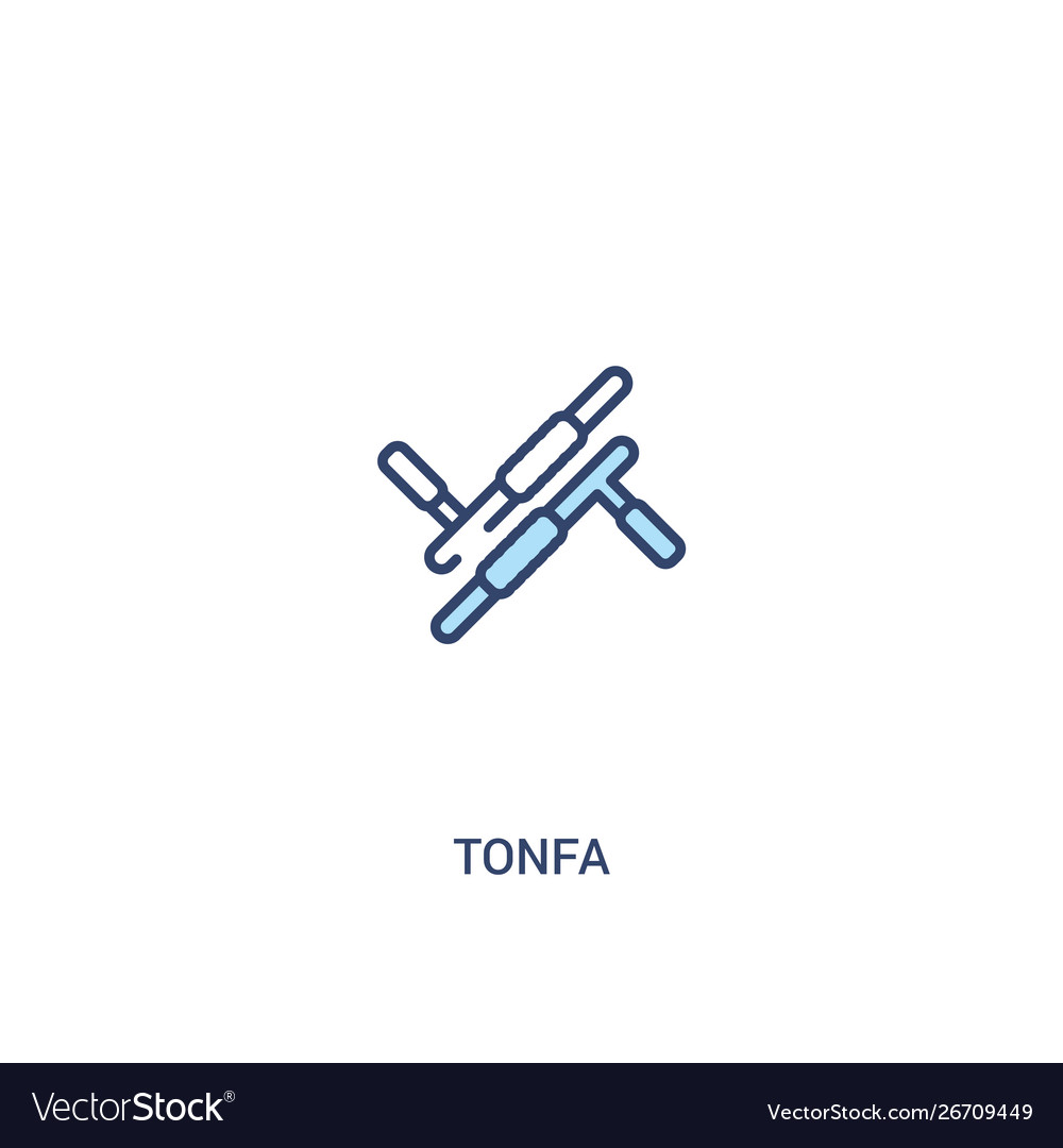 Tonfa concept 2 colored icon simple line element
