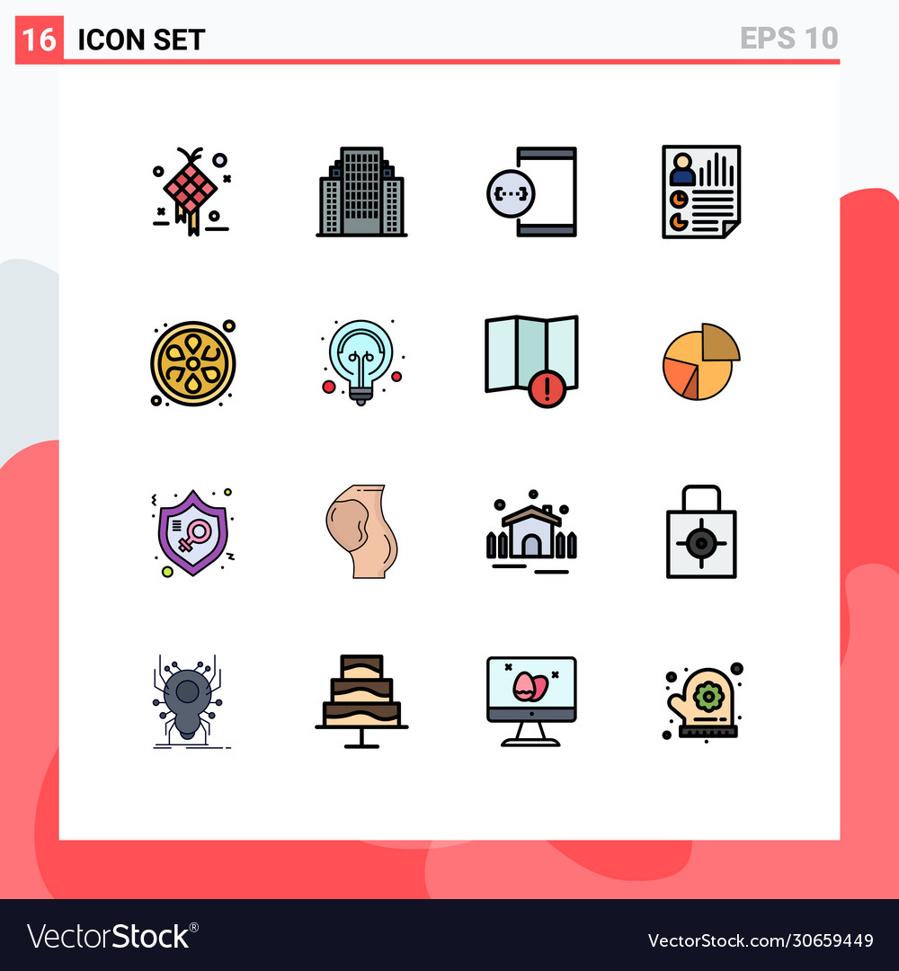 User interface pack 16 basic flat color filled