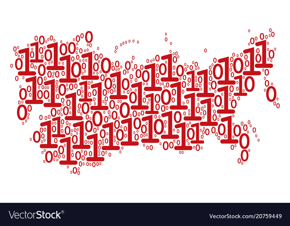 Ussr map Collage von binären Ziffern vector image Ussr map Collage von binären Ziffern