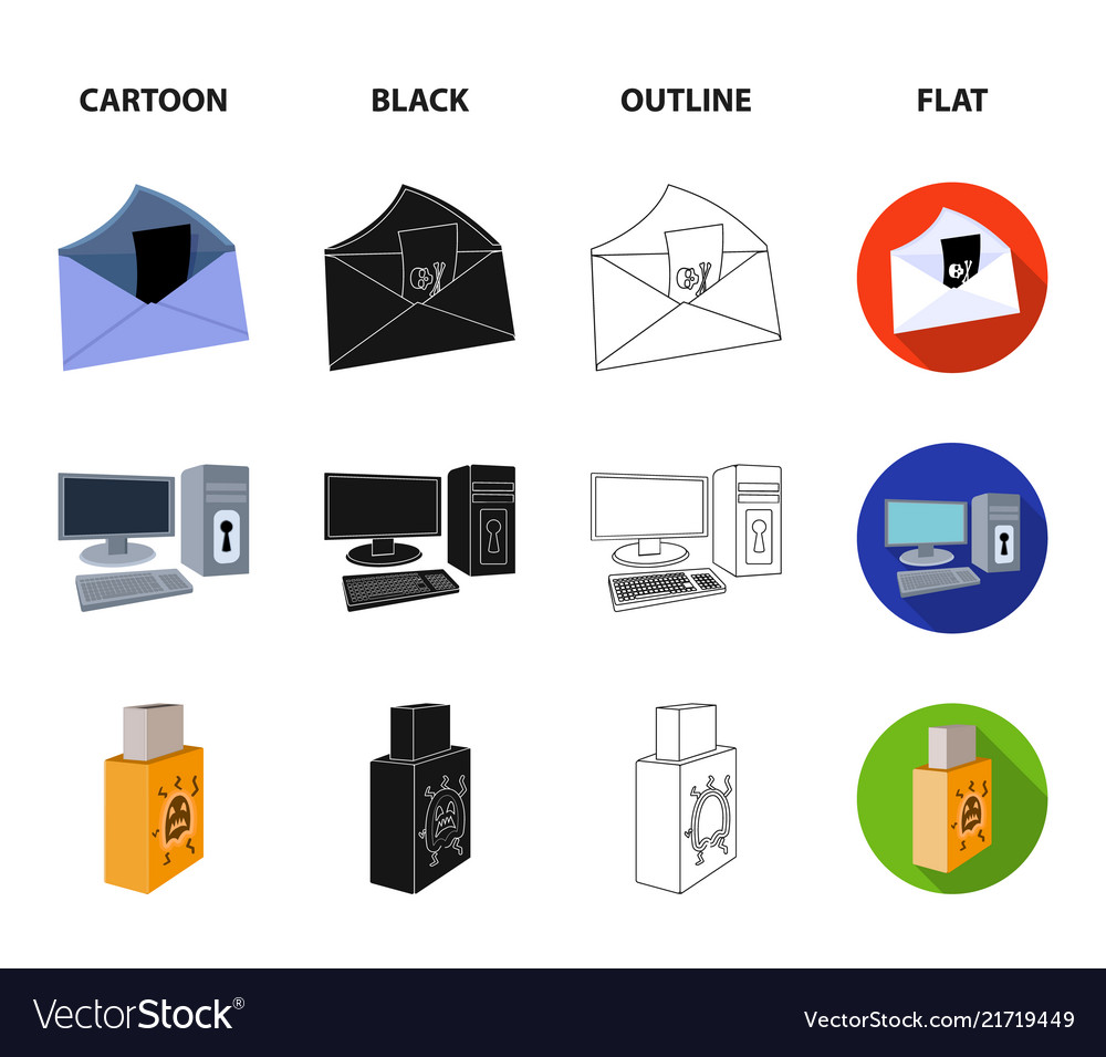 Virus monitor display screen hackers Vector Image Virus monitor display screen hackers