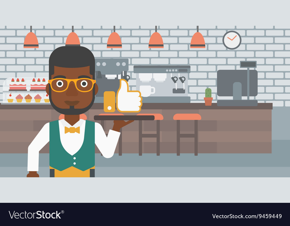 Waiter with like button