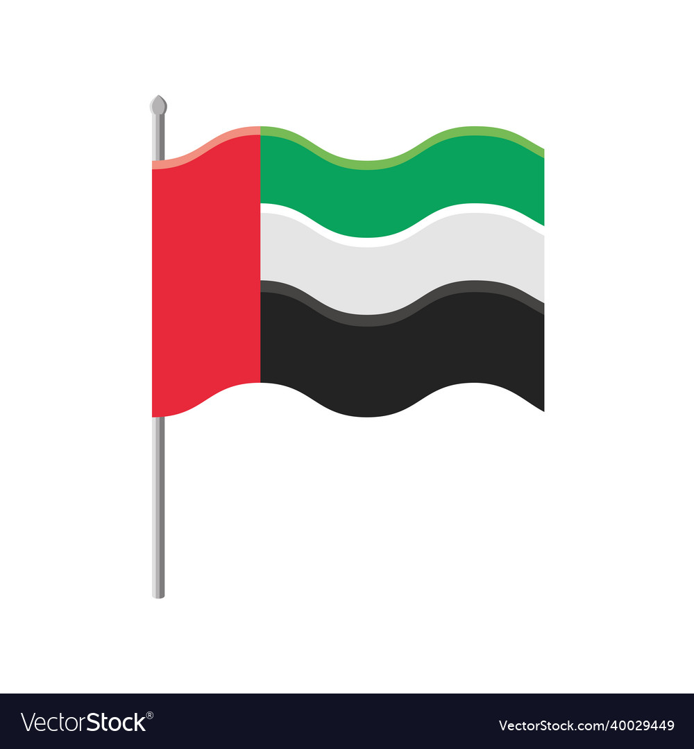 Waving flag of uae Royalty Free Vector Image - VectorStock