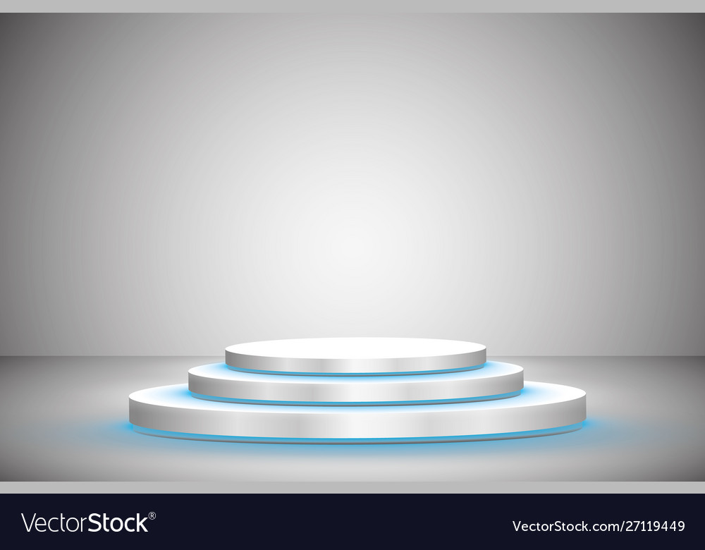 White round podium pedestal scene