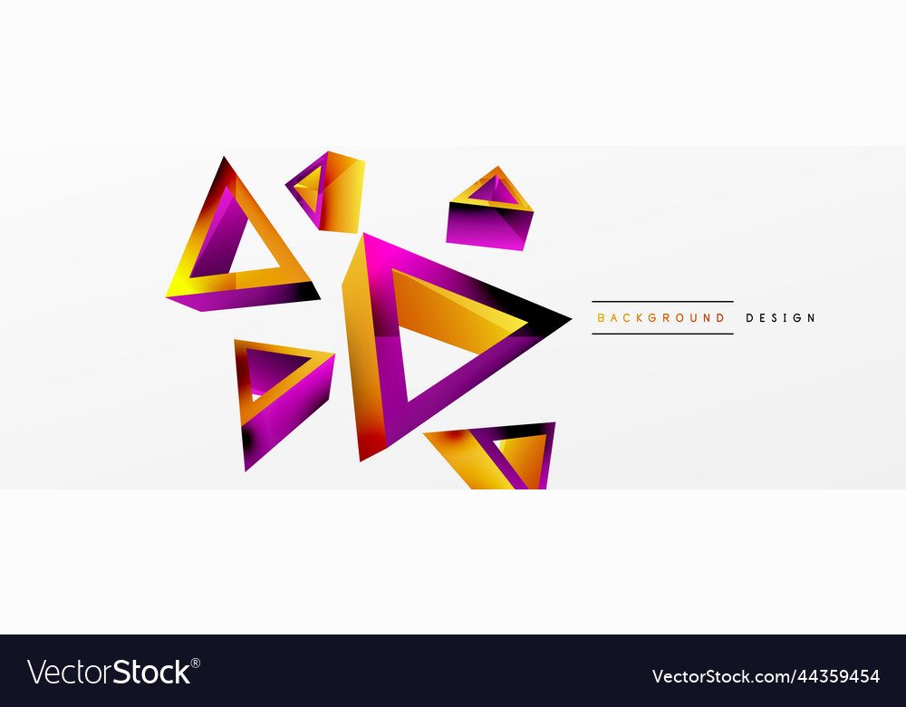 3d triangle abstract background basic shape vector image 3d triangle abstract background basic shape