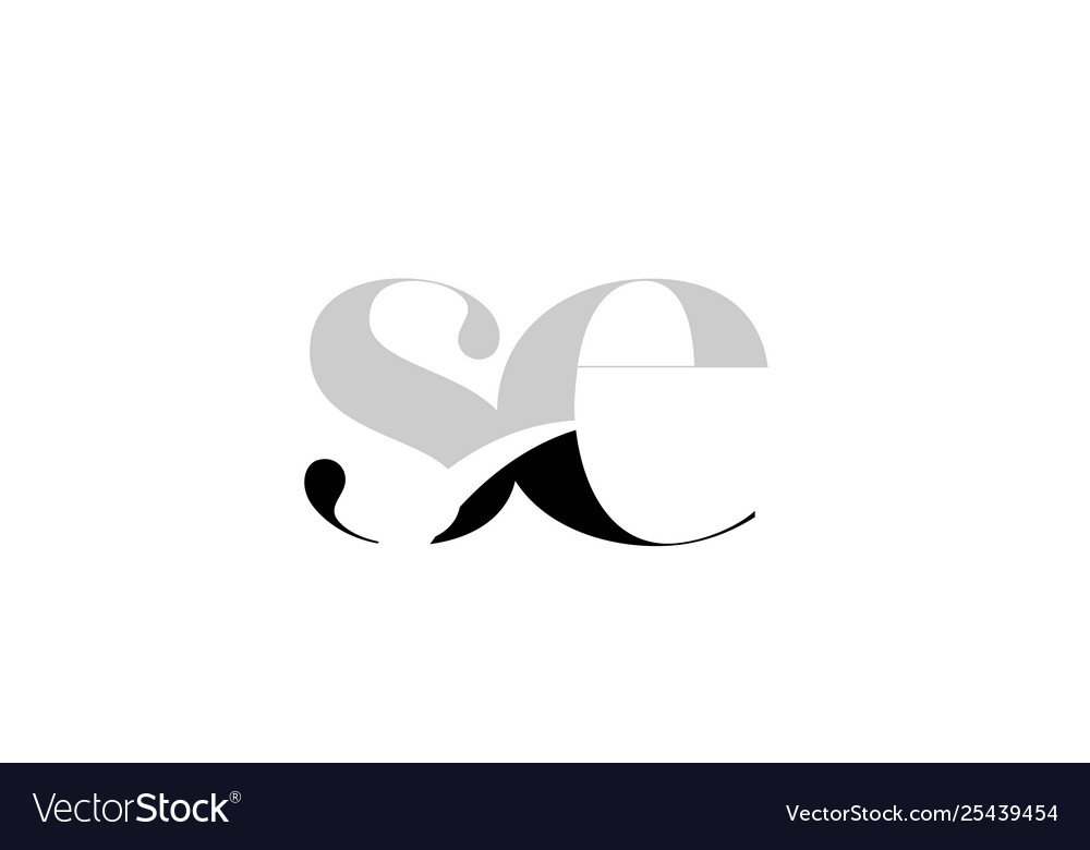 Alphabet letter se s e black and white logo icon