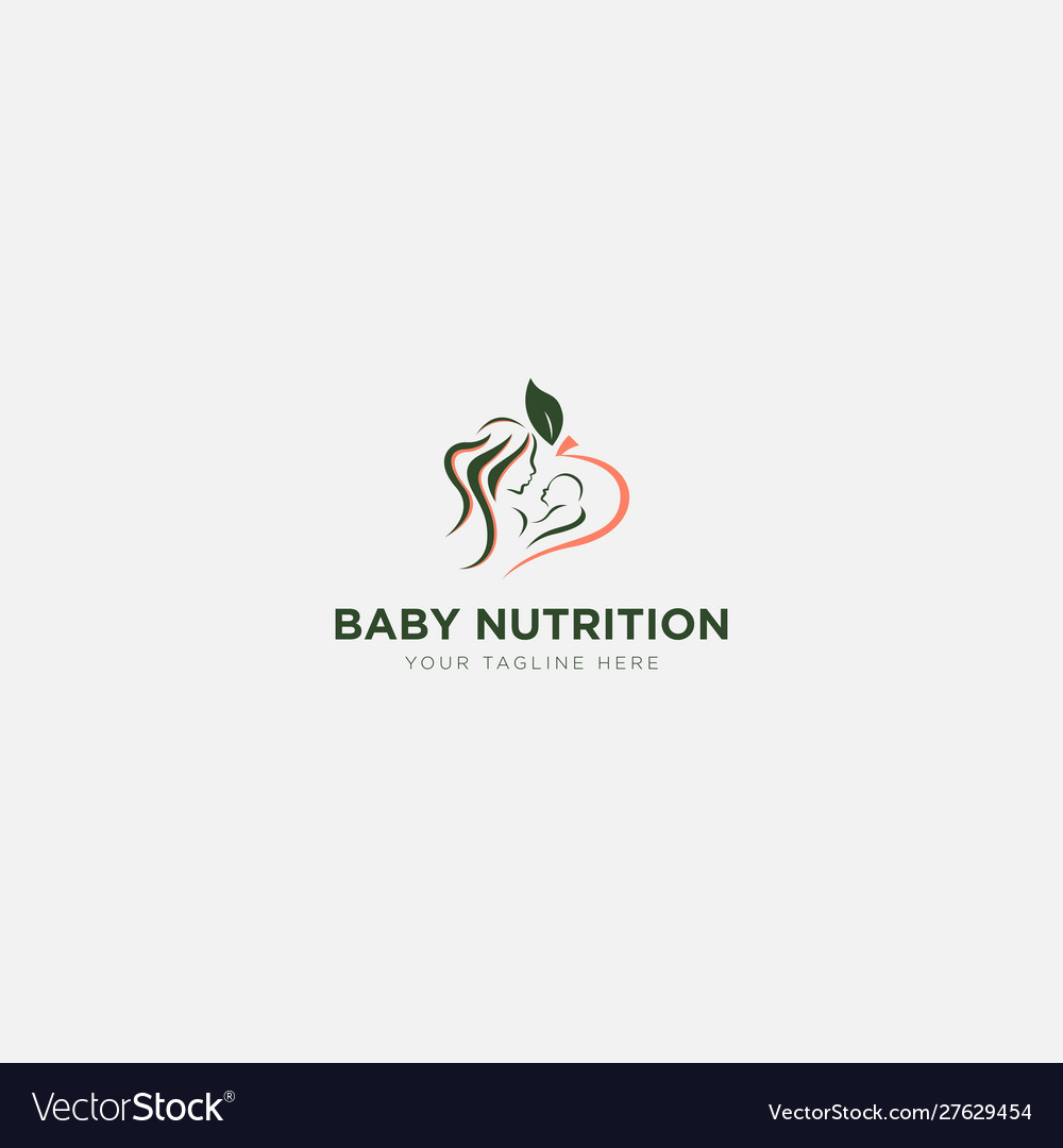 Babynahrung Logo mit natürlicher Mutter und Kind