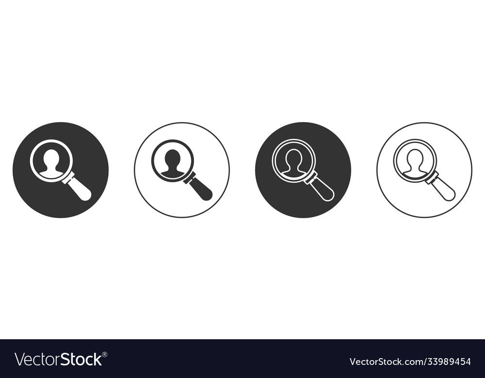 Black Magnifying Glass For Search A People Icon Vector Image