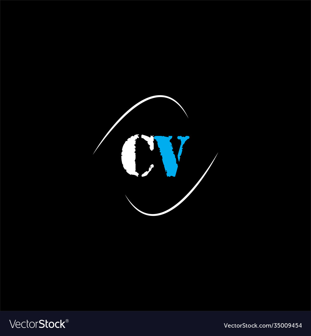 C v letter logo abstract design on black color