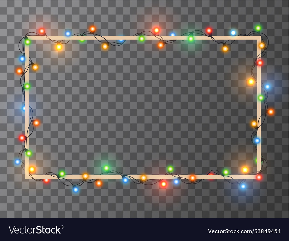 Christmas lights border Royalty Free Vector Image