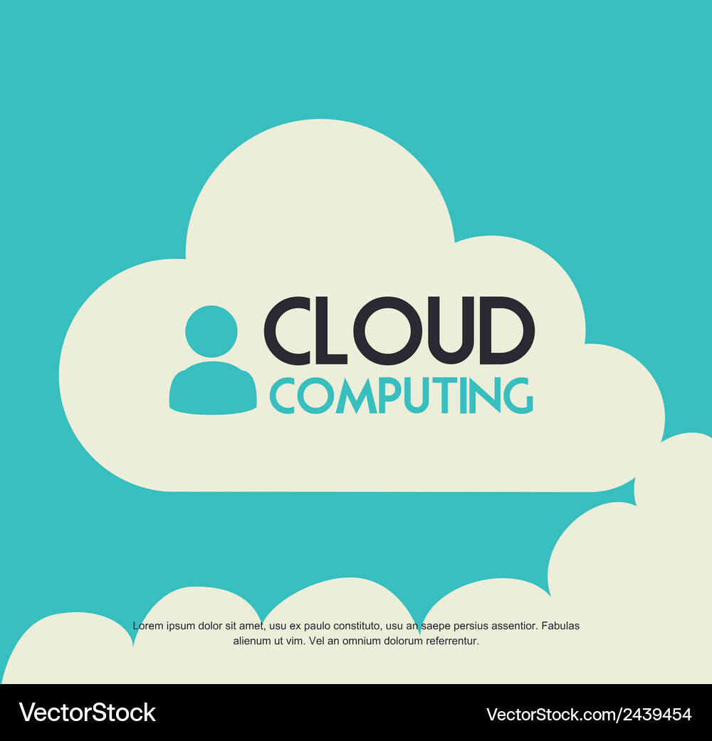 Cloud computing over blue background Royalty Free Vector