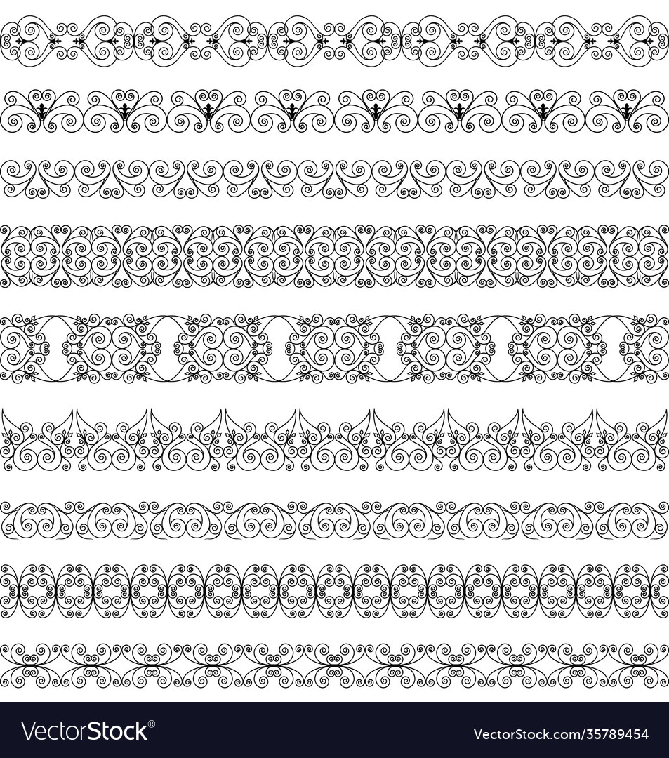 Collection borders Royalty Free Vector Image - VectorStock