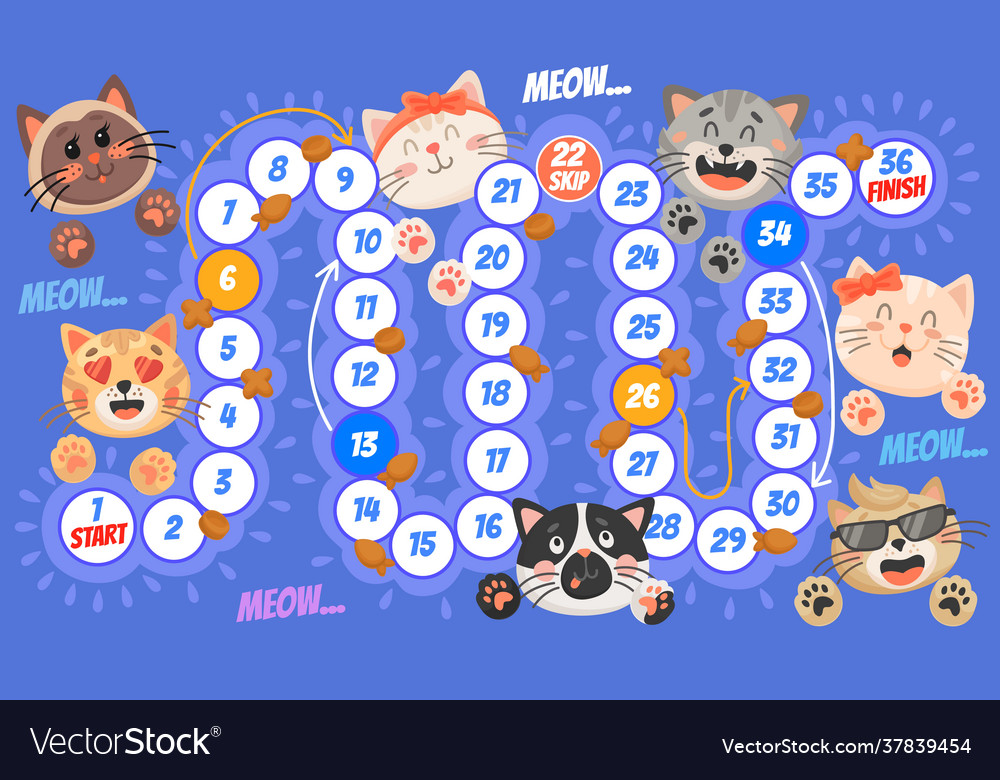 Cute Kitten Board Game - Riddle Fun