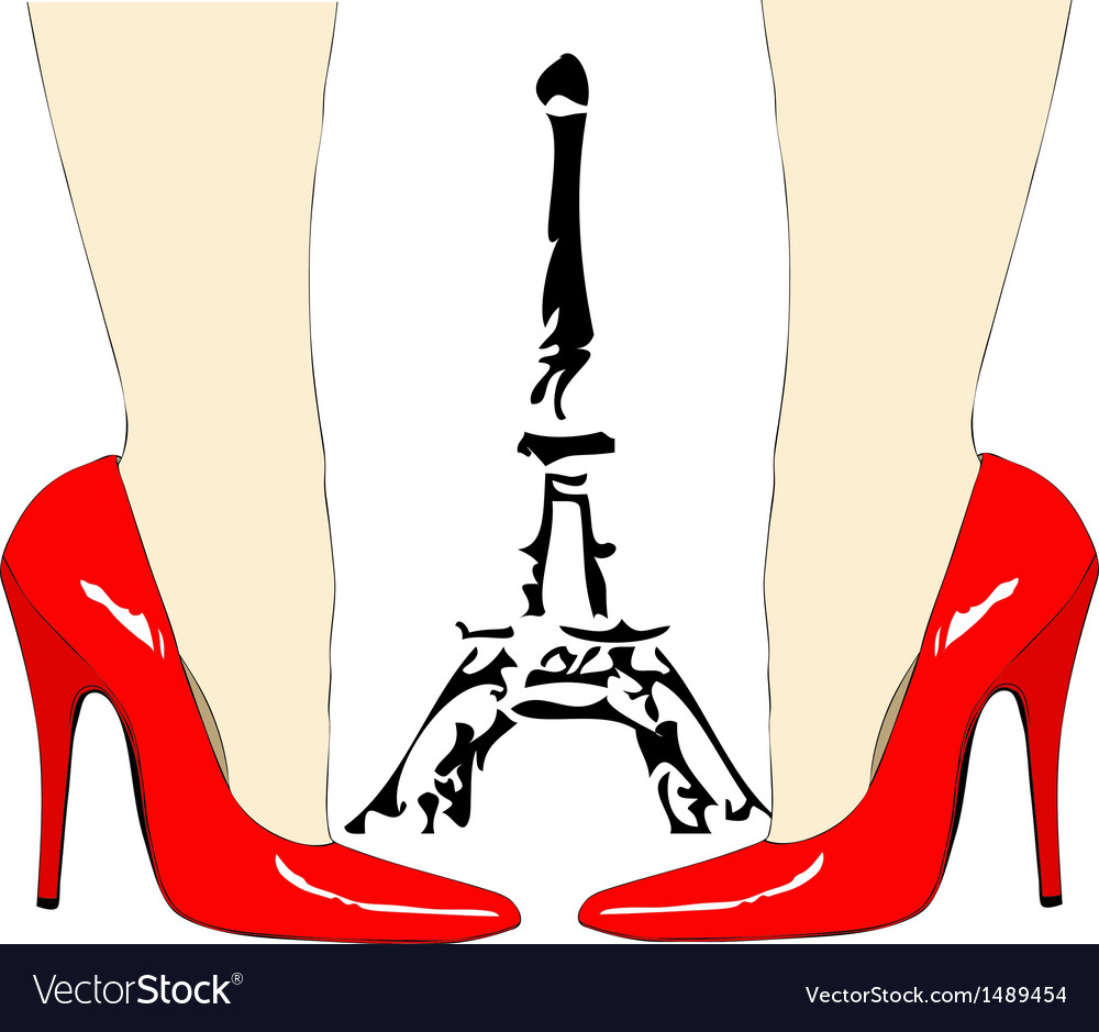 Paris Eiffel Tower black and white legs lady high heels Art Print by Freddy  - Fy