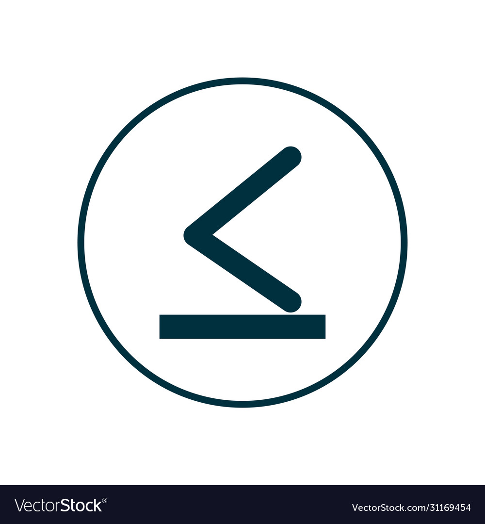 Less than or equal to line style icon