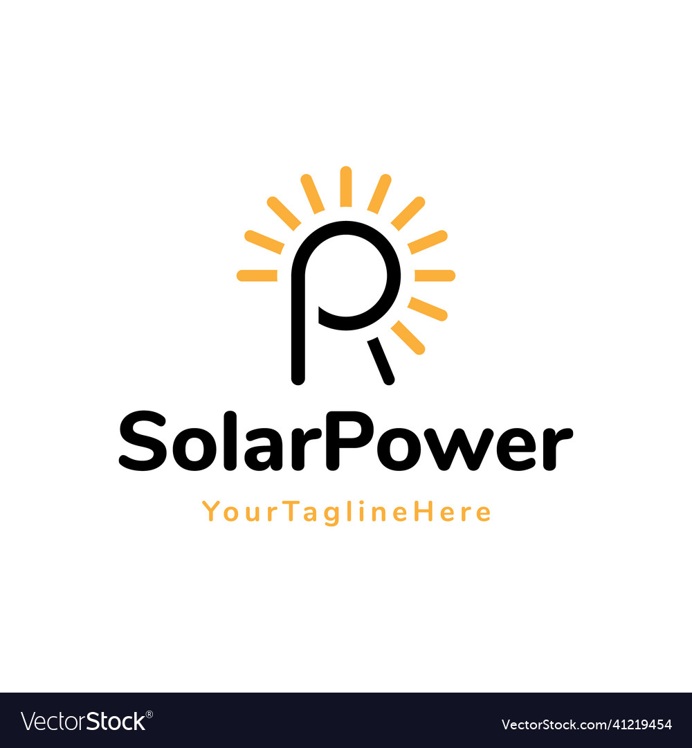 Letter r solar logo