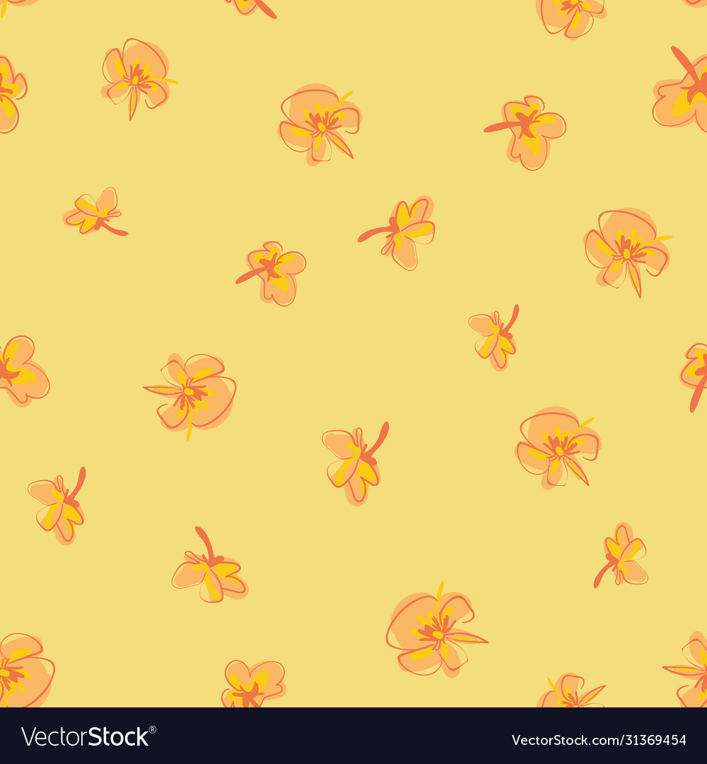 Loose pansies sketches seamless pattern