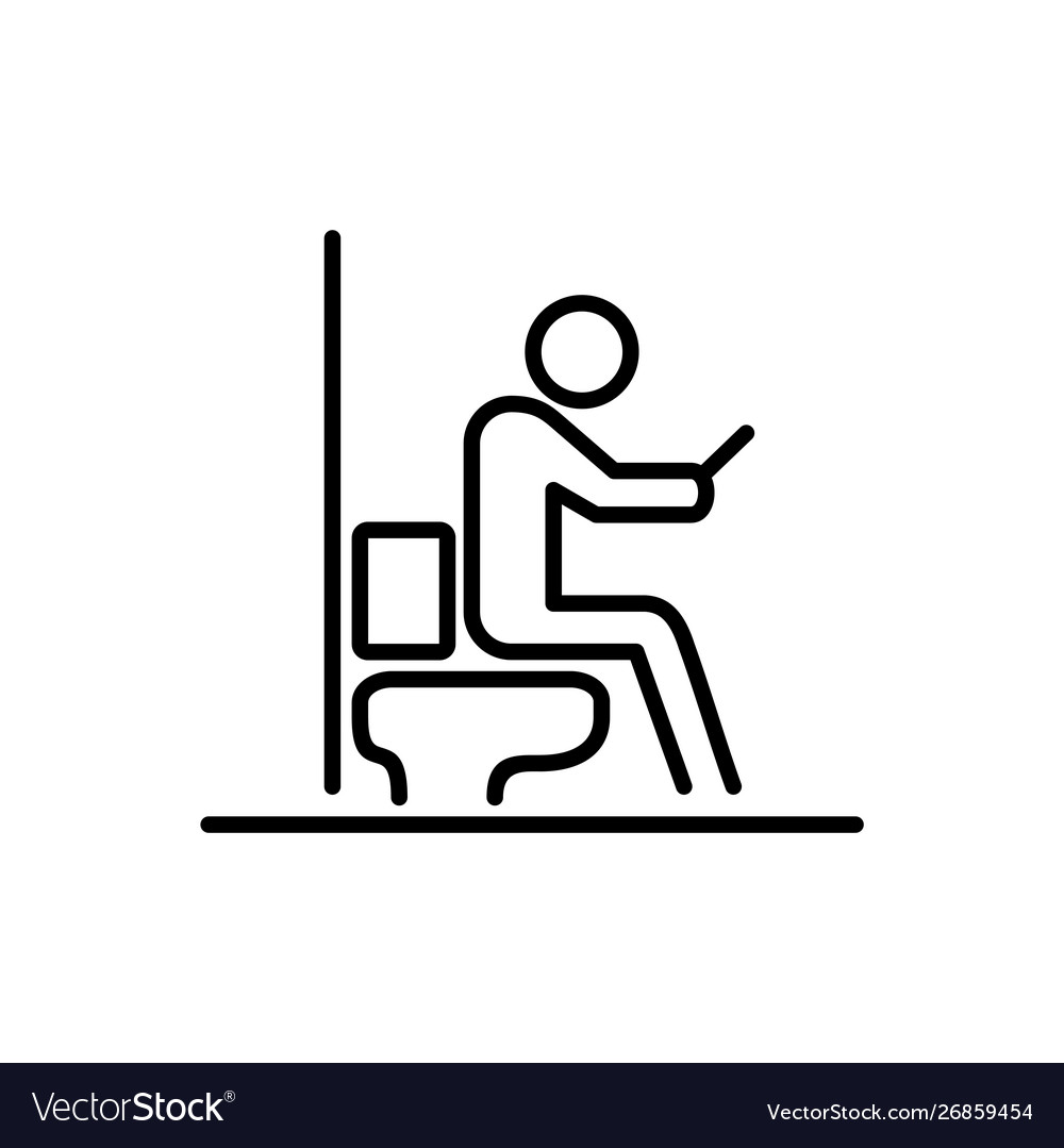 Man using smartphone at wc icon ui people simple