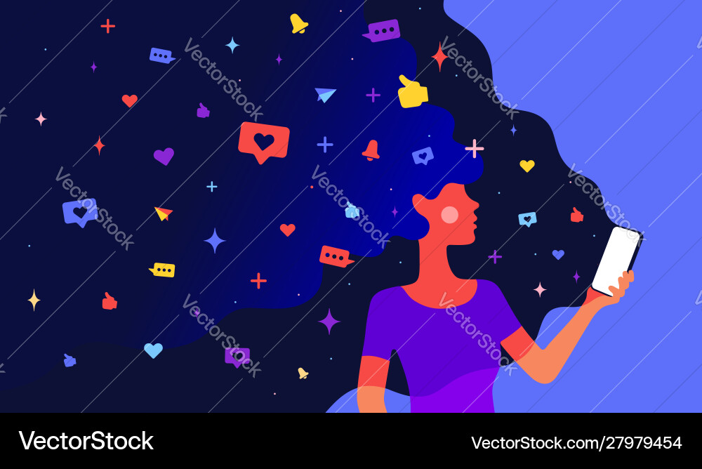 Modern flat character simple character woman Vector Image