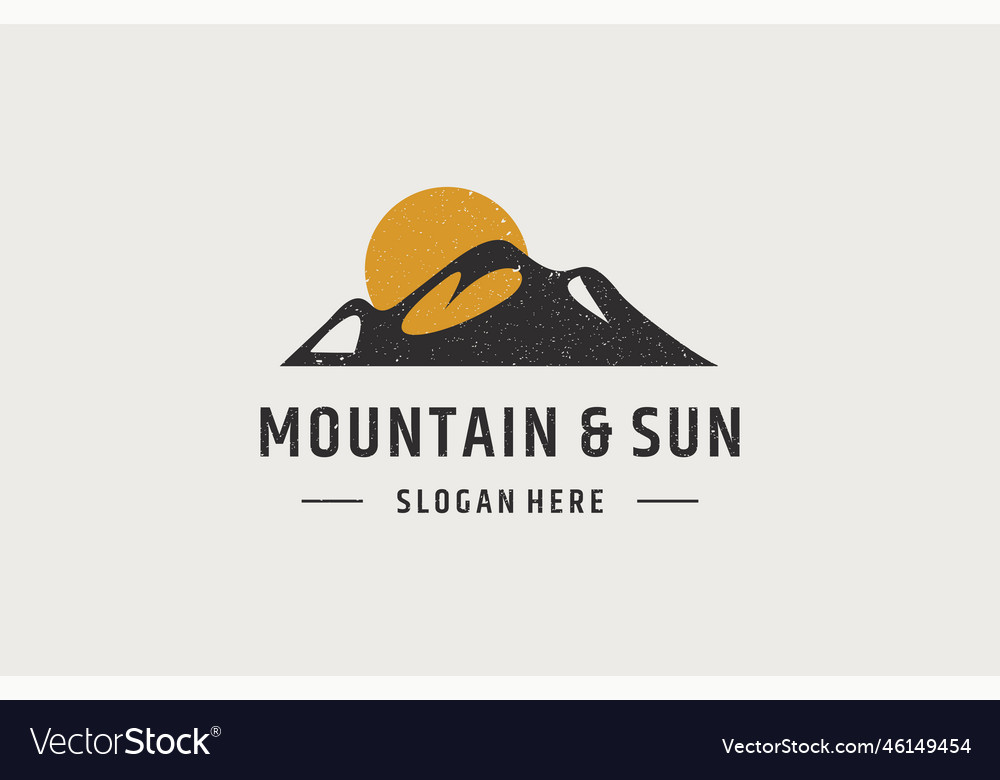 Mountain sun Royalty Free Vector Image - VectorStock