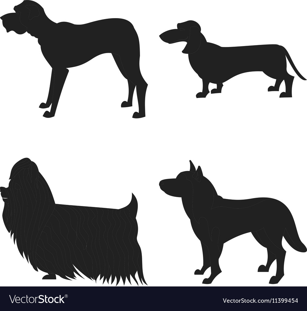 Set of dogs silhouette