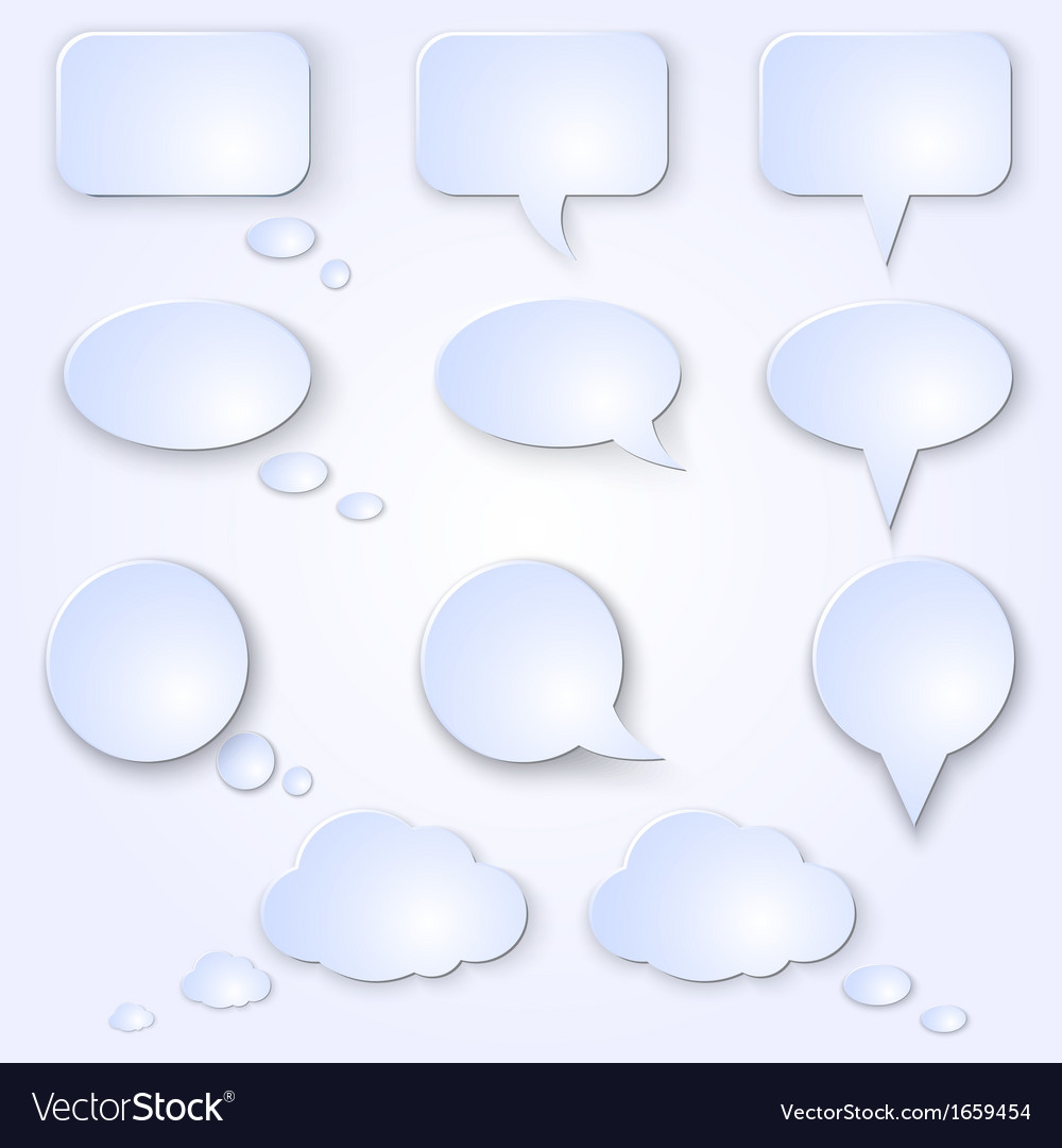 Set of empty speech bubbles