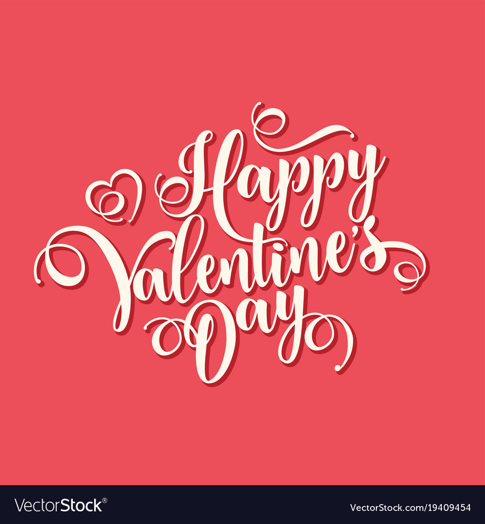 Valentines day oblique lettering handwritten