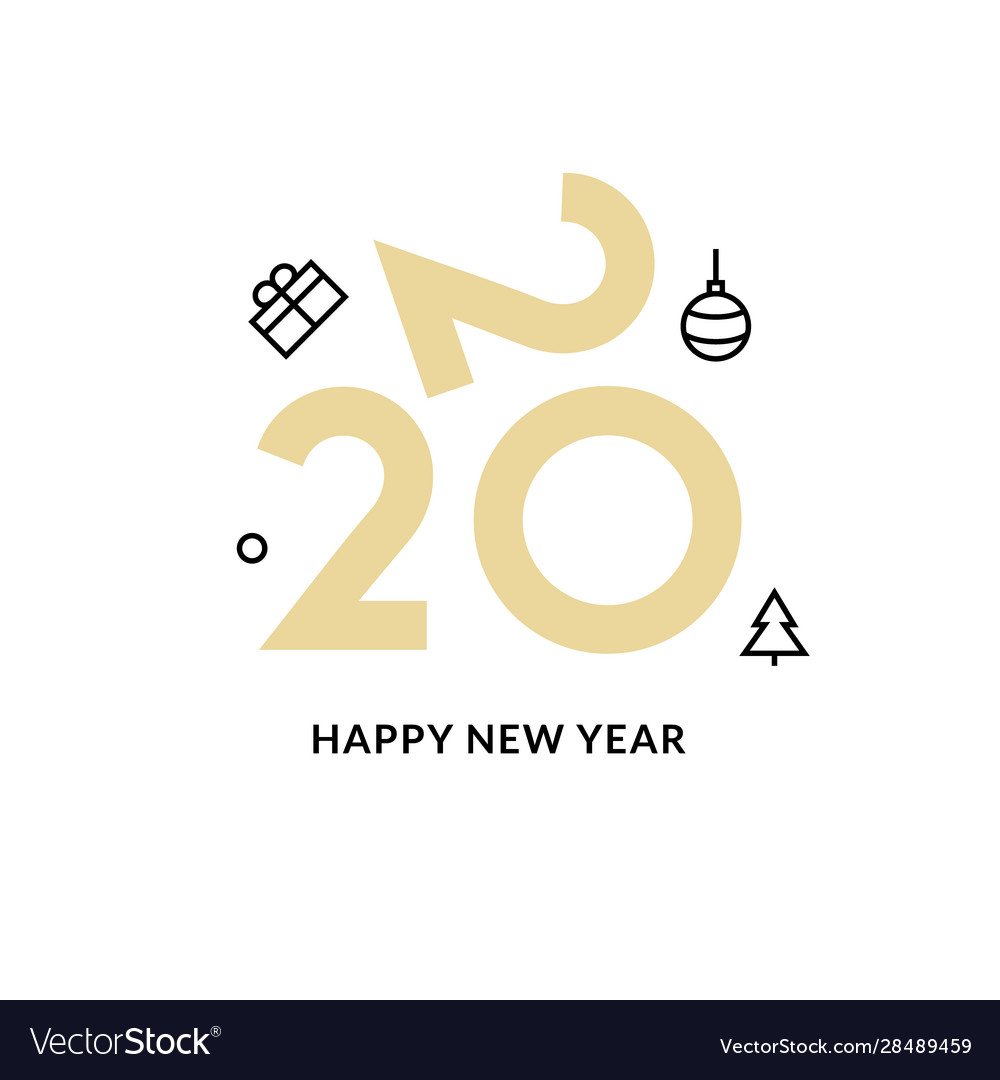 2020 new year design happy logo calendar vector image 2020 new year design happy logo calendar