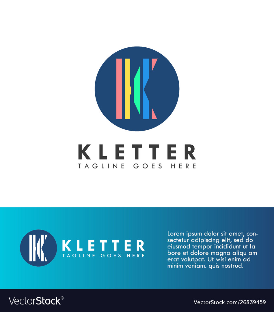 Alphabet k letter logo and icon design template