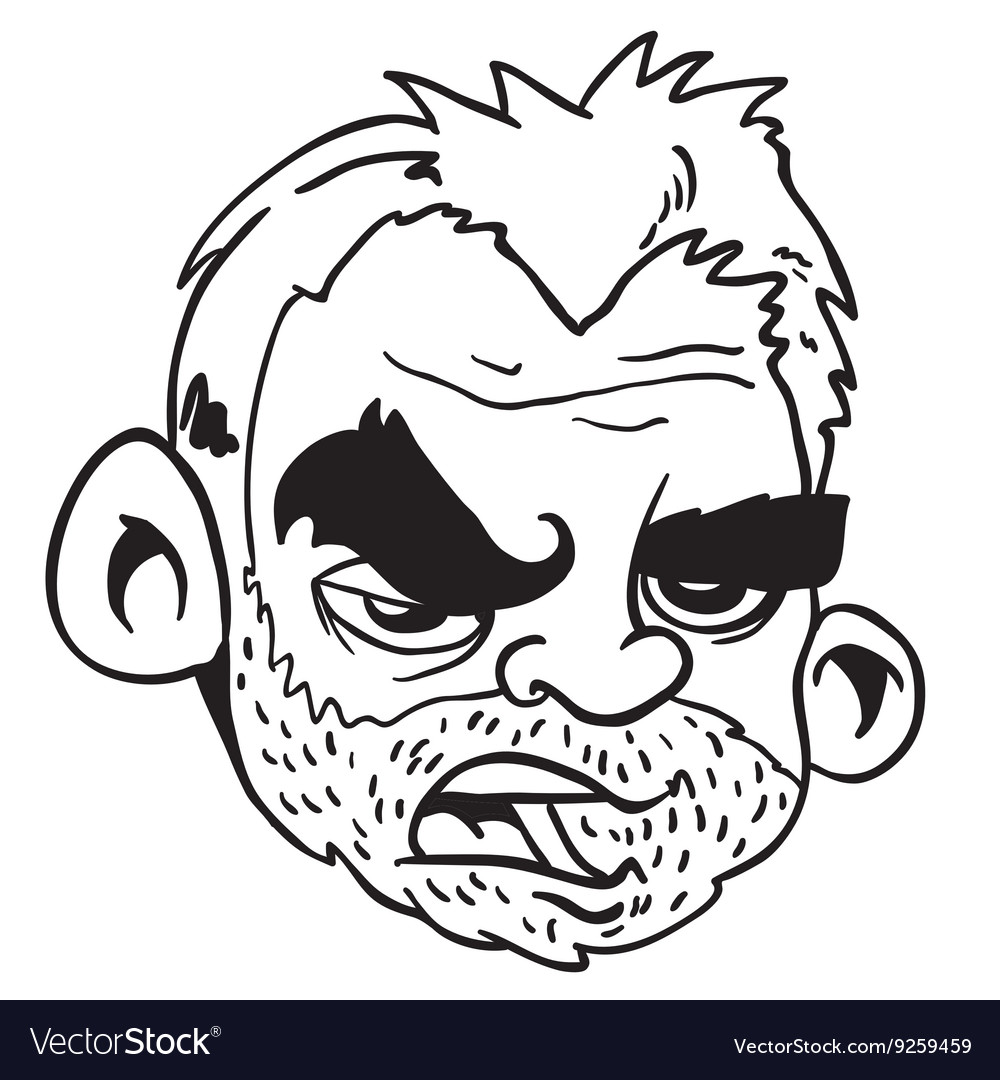 Black and white bearded man Royalty Free Vector Image