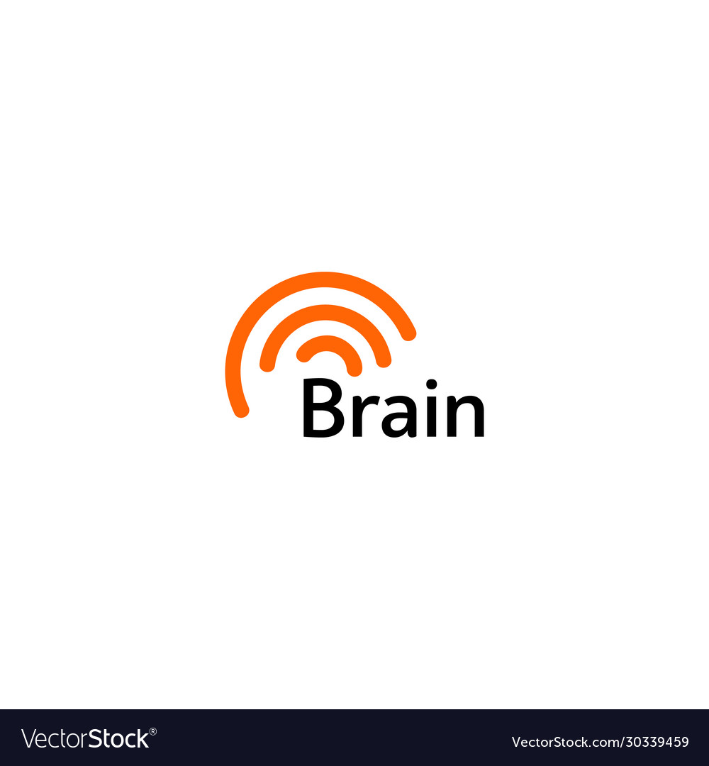 Brain logo silhouette design template