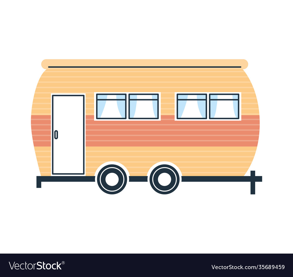 Camper Anhänger gelb und orange Design