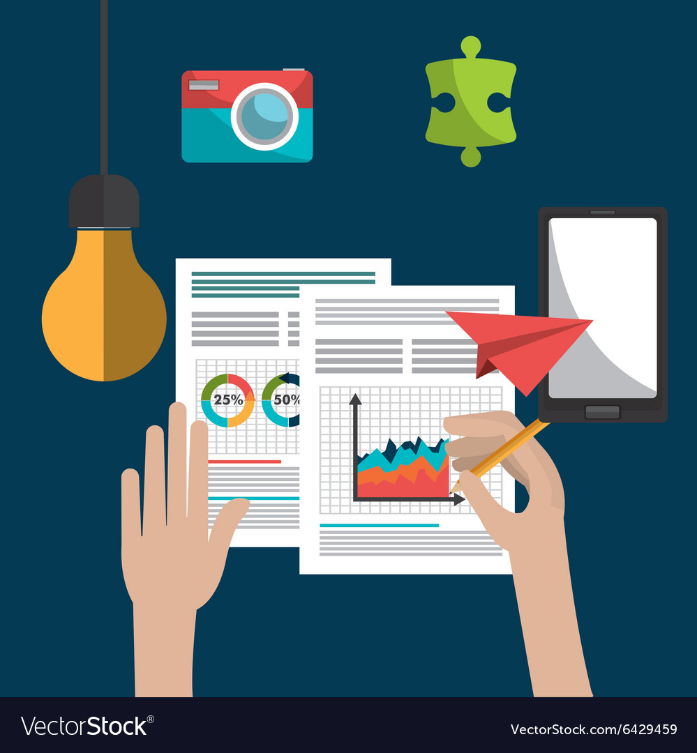 Creative process design with colorful icons