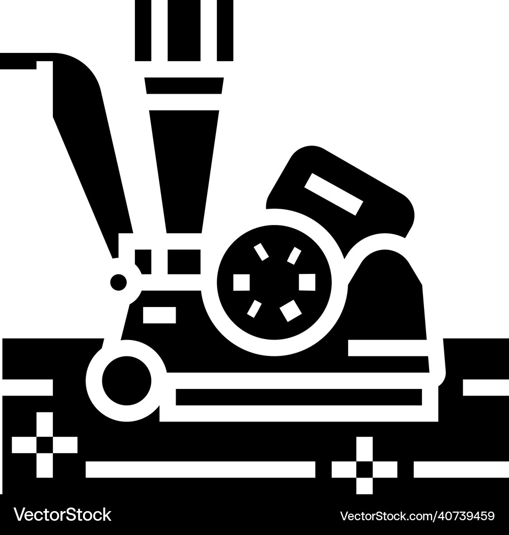 Dustless sanding equipment glyph icon Royalty Free Vector