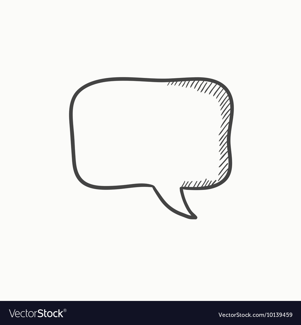 Empty speech square sketch icon