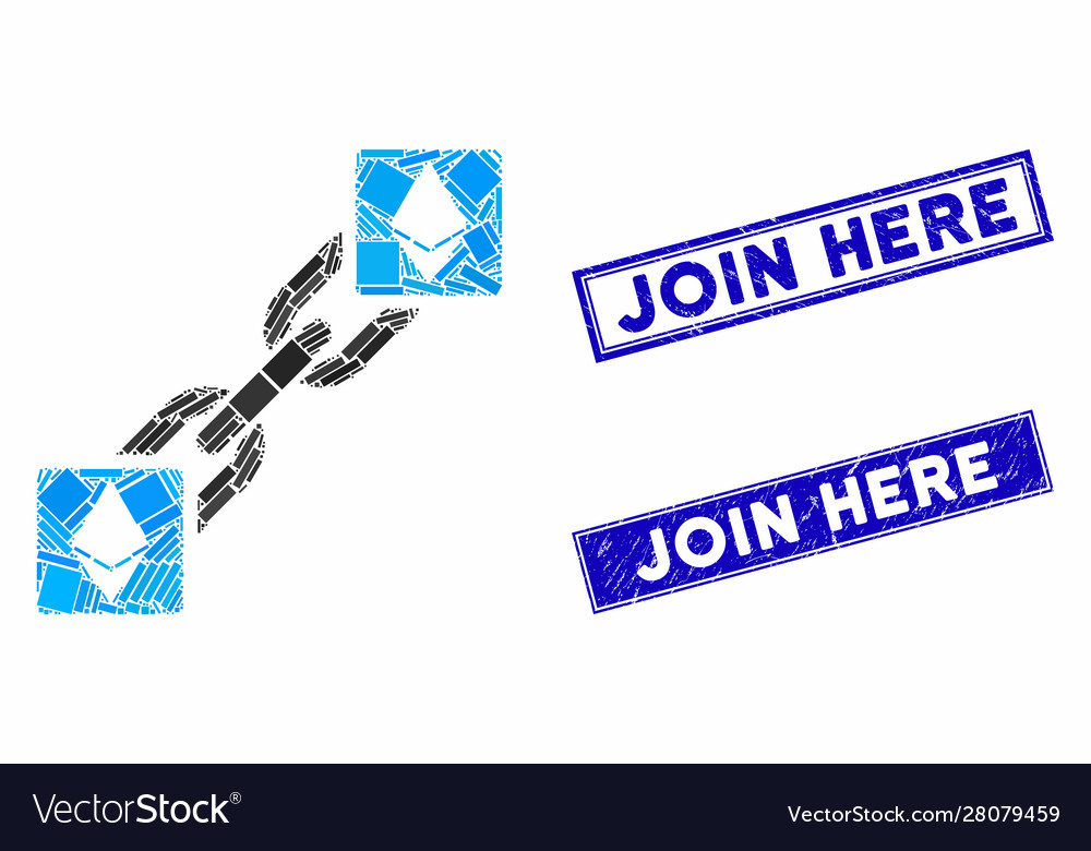 Ethereum blockchain mosaic and distress rectangle vector image Ethereum blockchain mosaic and distress rectangle