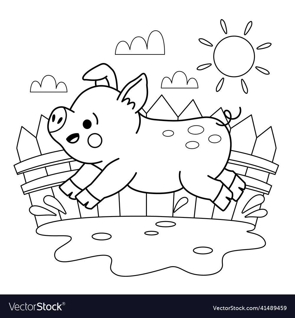 Hand drawn pig outline