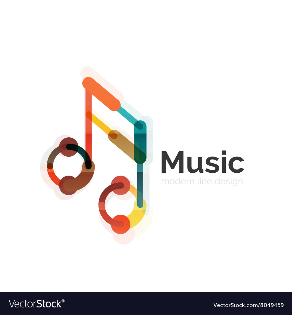 Musiknotiz Logo flache dünne Linie geometrische Design