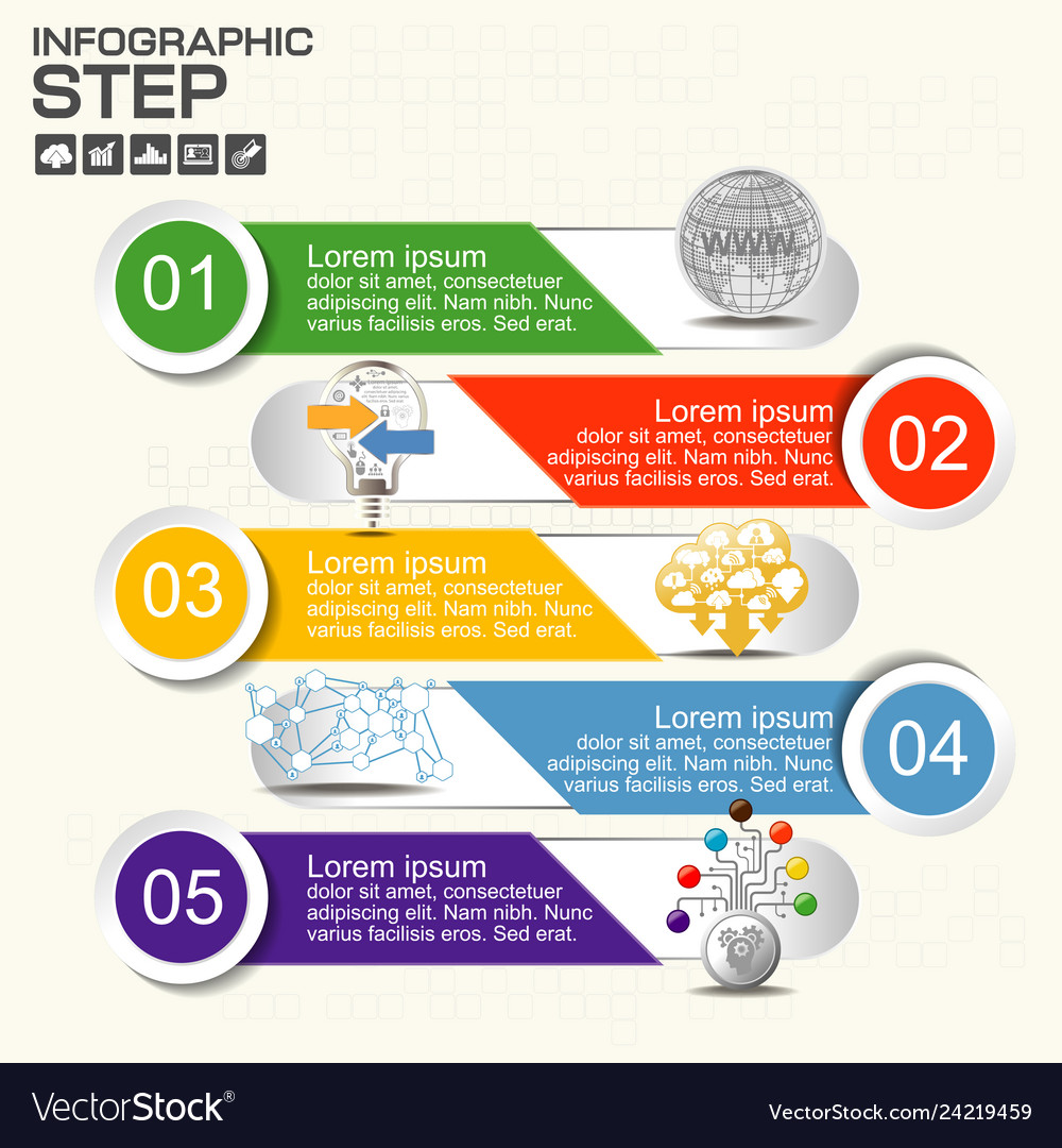 Numbers four points slide template vector image Numbers four points slide template