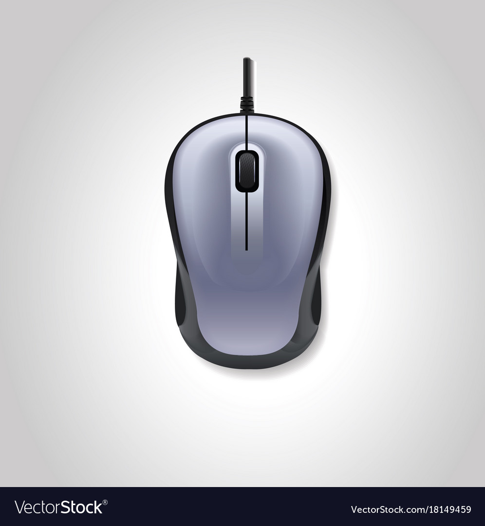 Realistic computer mouse on white background