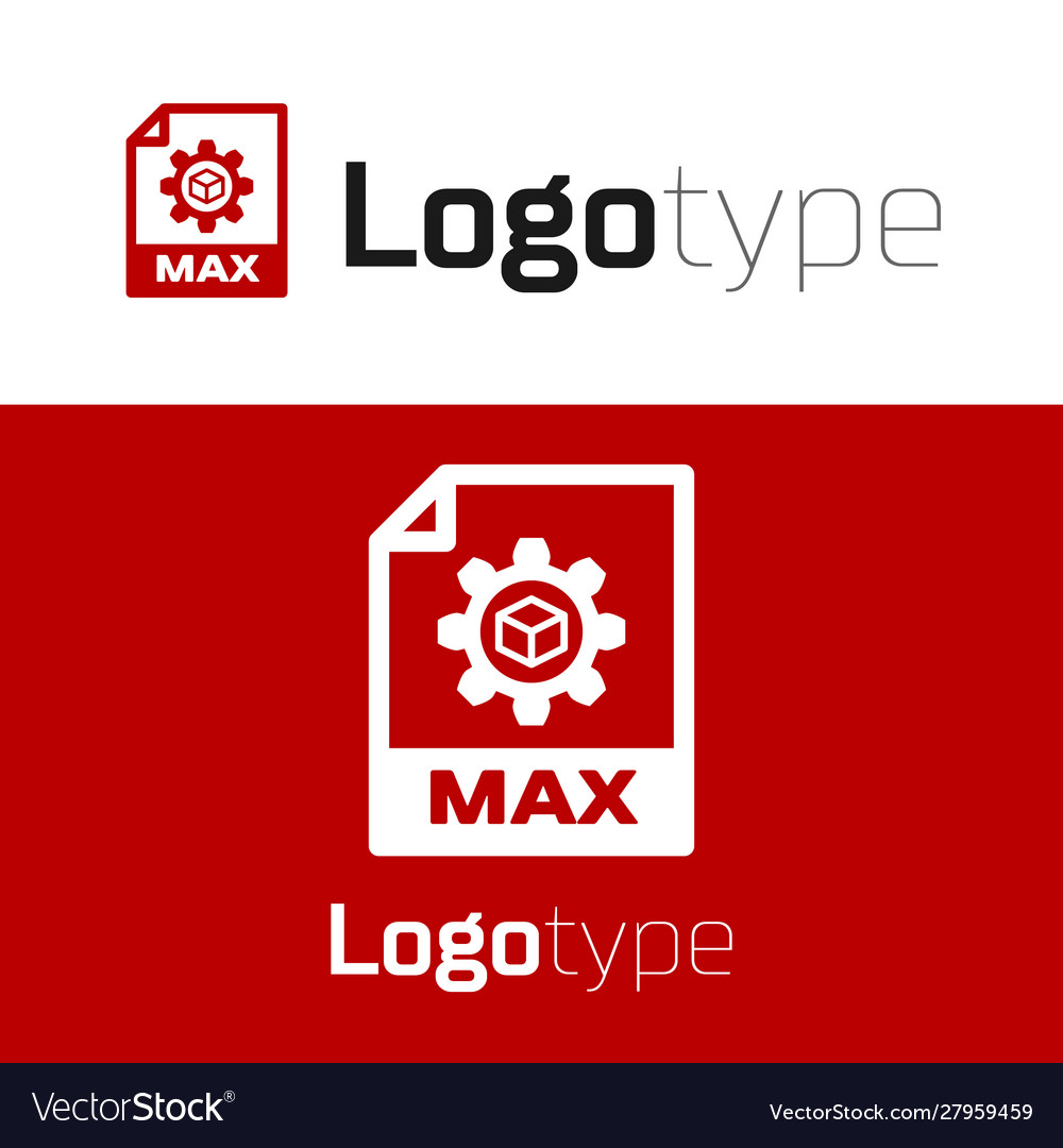 Red max file document download button icon vector image Red max file document download button icon