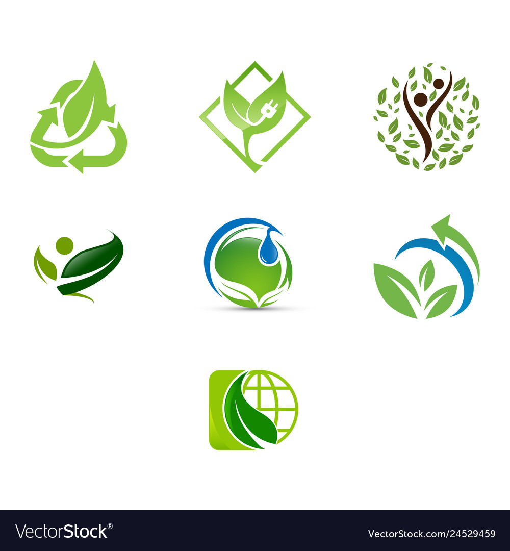 Set of ecology icons Royalty Free Vector Image