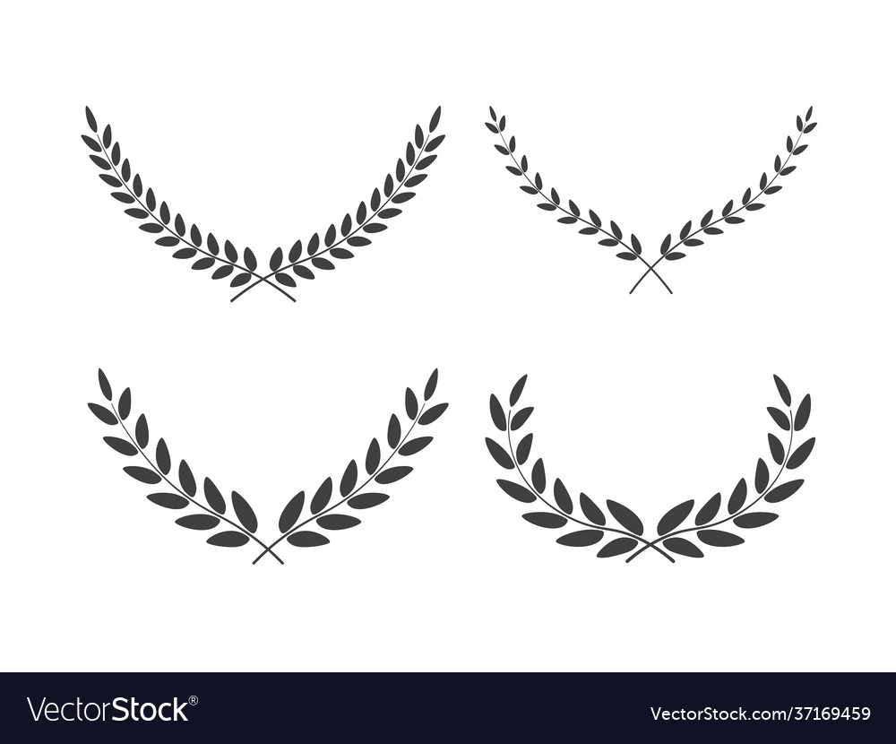 Set wide laurel wreaths different shapes