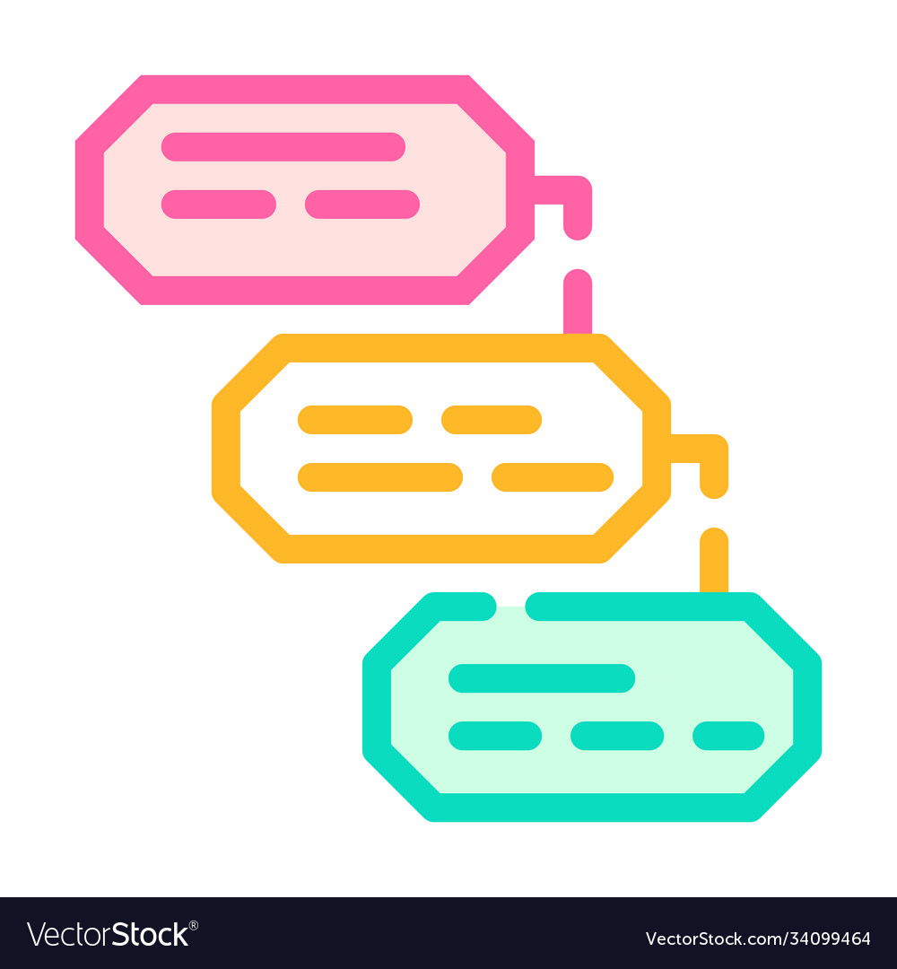 Analysis sequence color icon flat