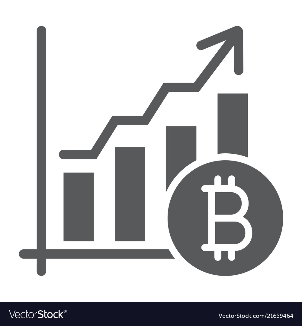 Bitcoin chart glyph icon finance and economy