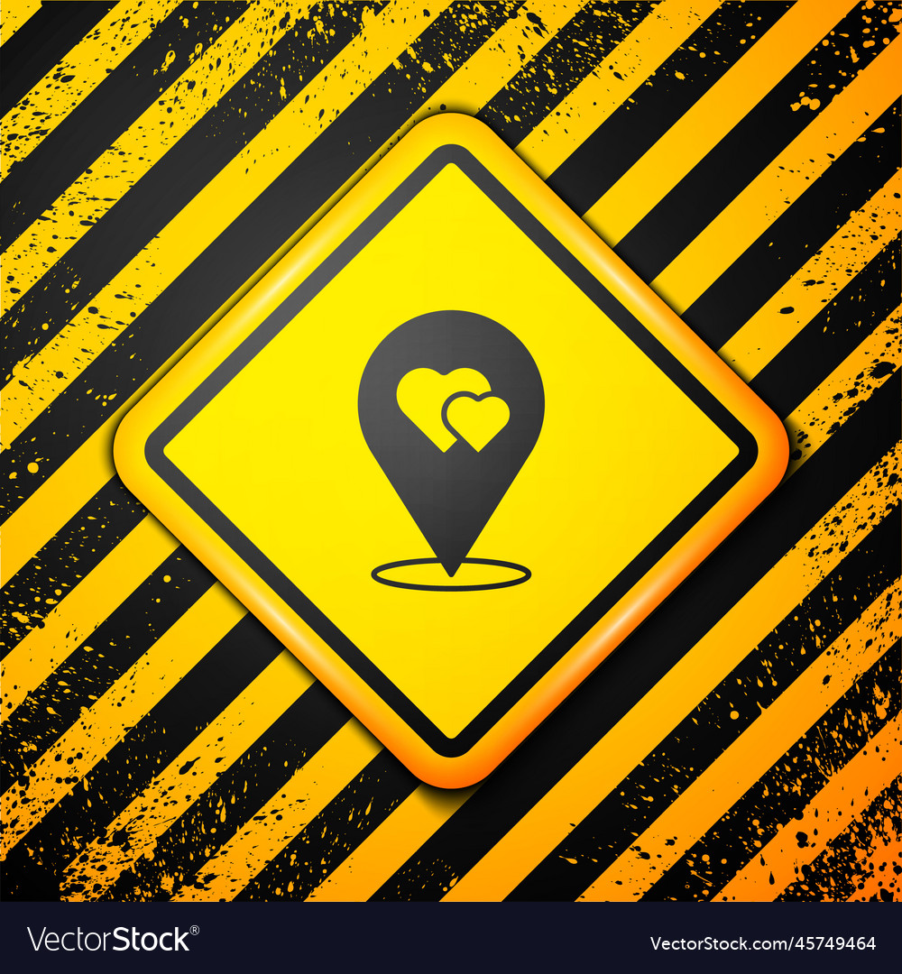 Black map pointer with heart icon isolated vector image Black map pointer with heart icon isolated