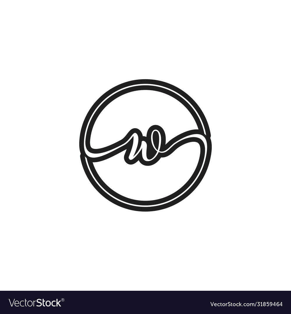 Elegant W Script Logo