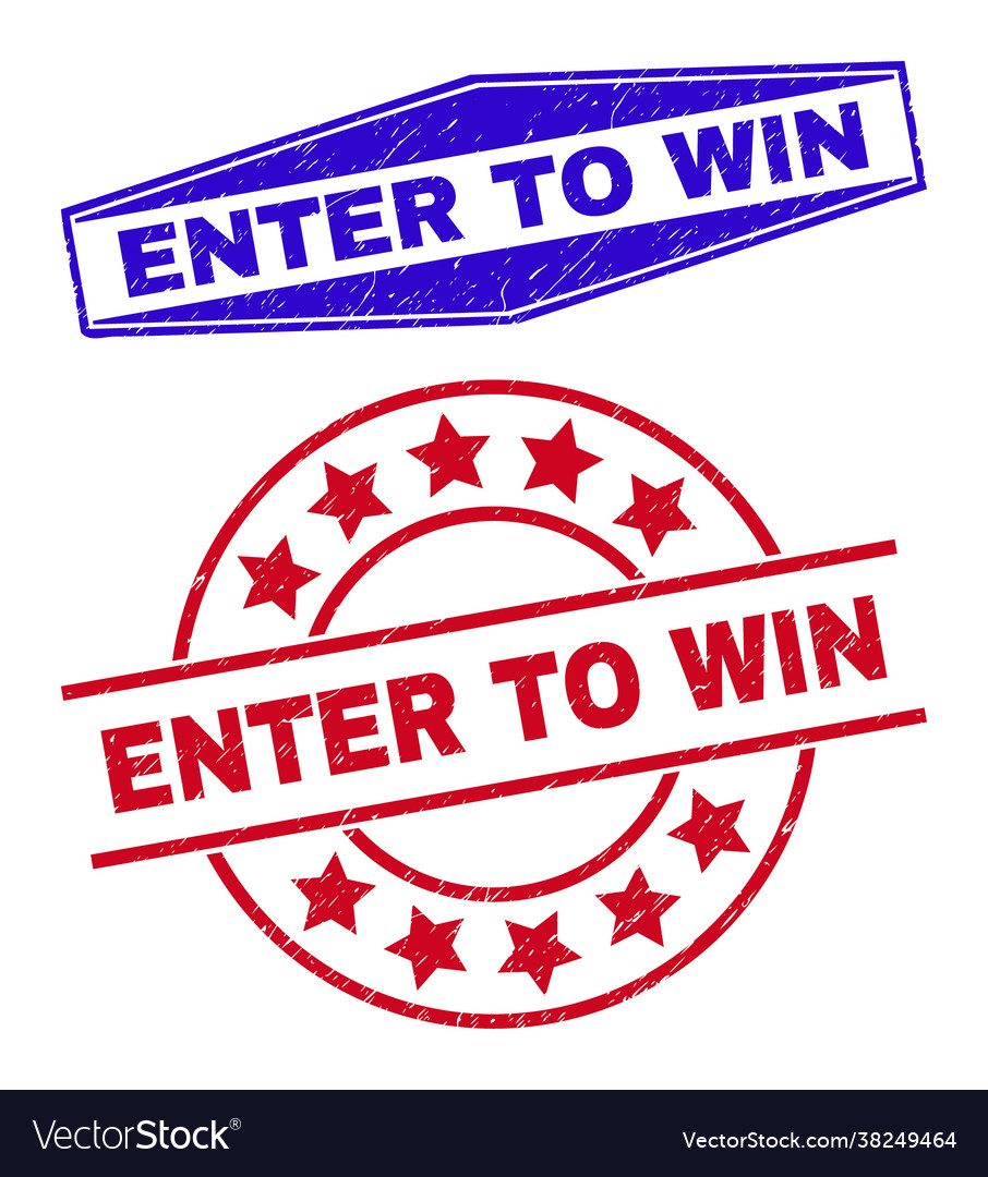 Enter to win unclean badges in round and hexagonal