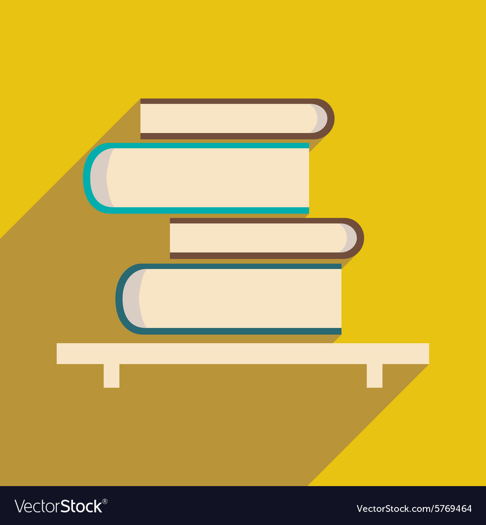 Flat with shadow icon and mobile application book